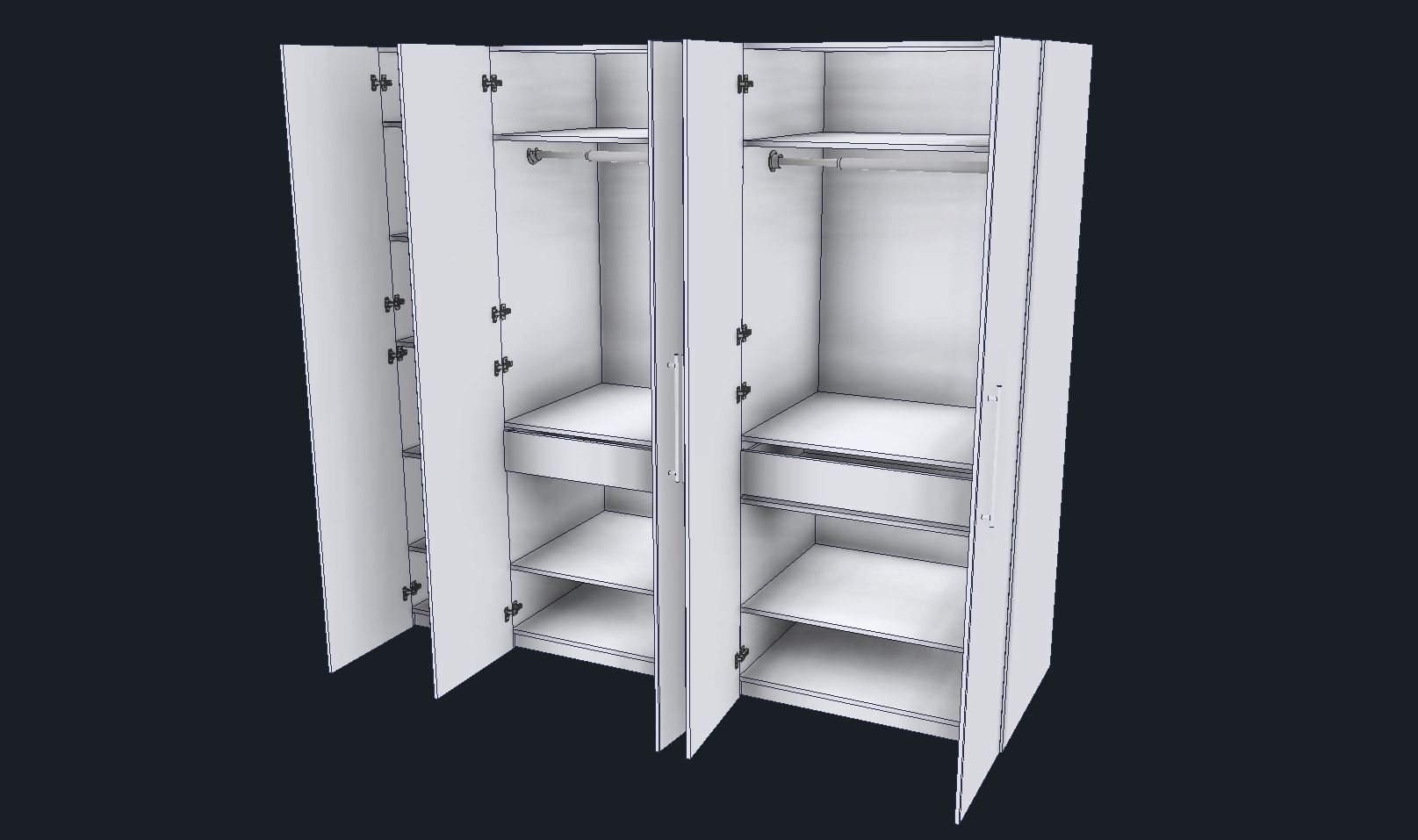 Closet system CAD model in Autodesk Inventor